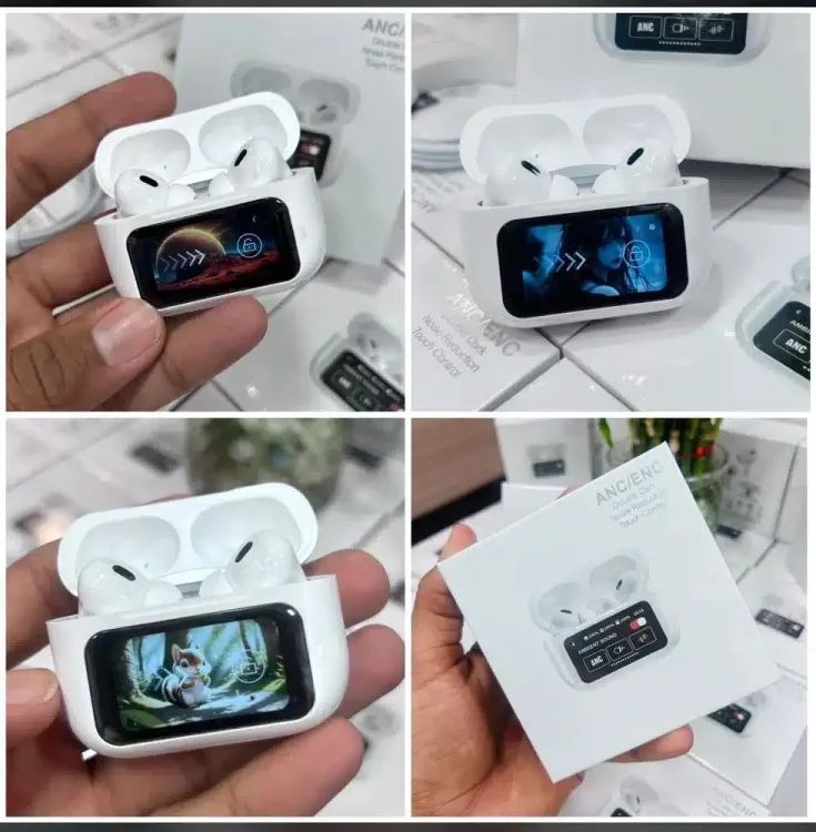 A9 AirPods Pro2 LCD Display with ANC ENC Feature Extra Bass with Lanyard and Buzzer Sound