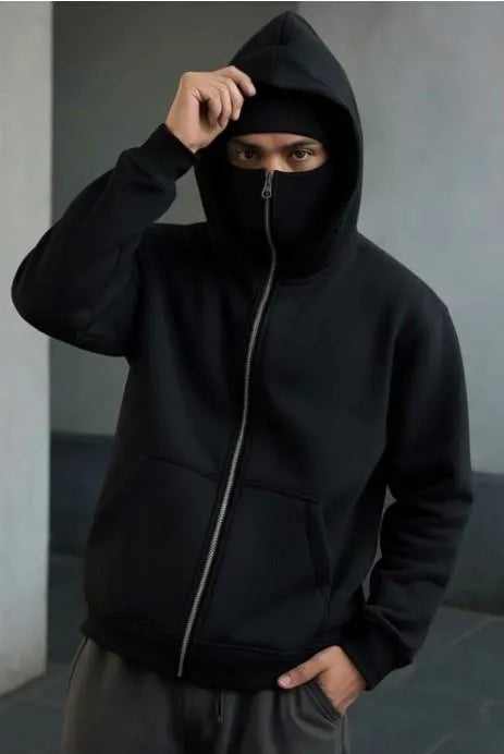 Ninja Style Premium Heavyweight Black Fleece Zipper Hoodie