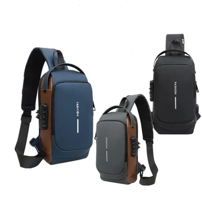 Chest Bag Multifunction Crossbody Sport Running Travel Sling Pack Anti Theft USB Charge Shoulder Messenger Pack Luxury Brand Men