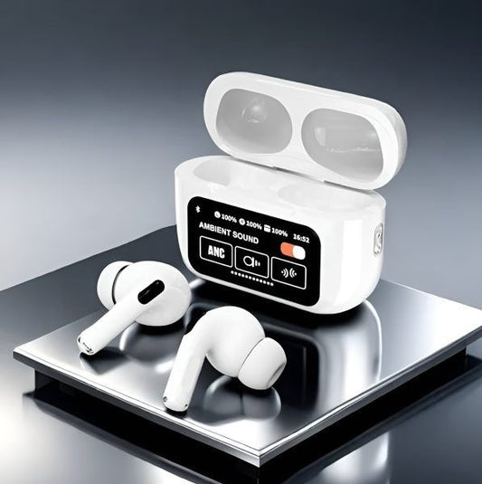 A9 AirPods Pro2 LCD Display with ANC ENC Feature Extra Bass with Lanyard and Buzzer Sound